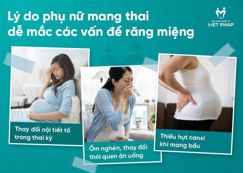 Phụ nữ mang thai dễ mắc các vấn đề về răng miệng