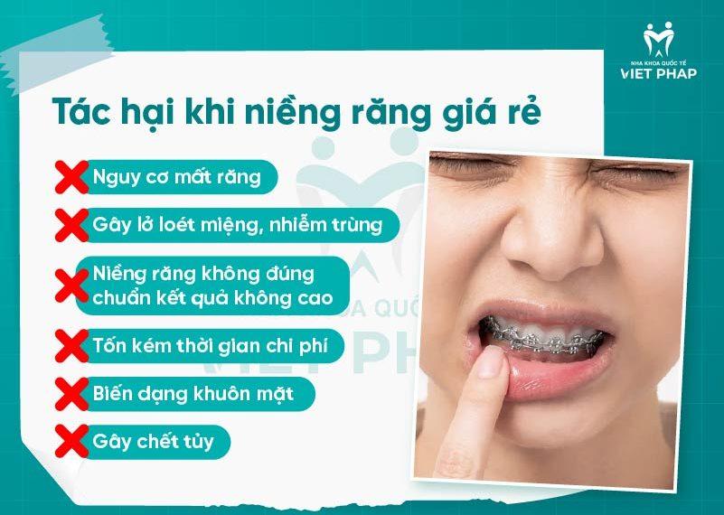 Những tác hại khi niềng răng giá rẻ