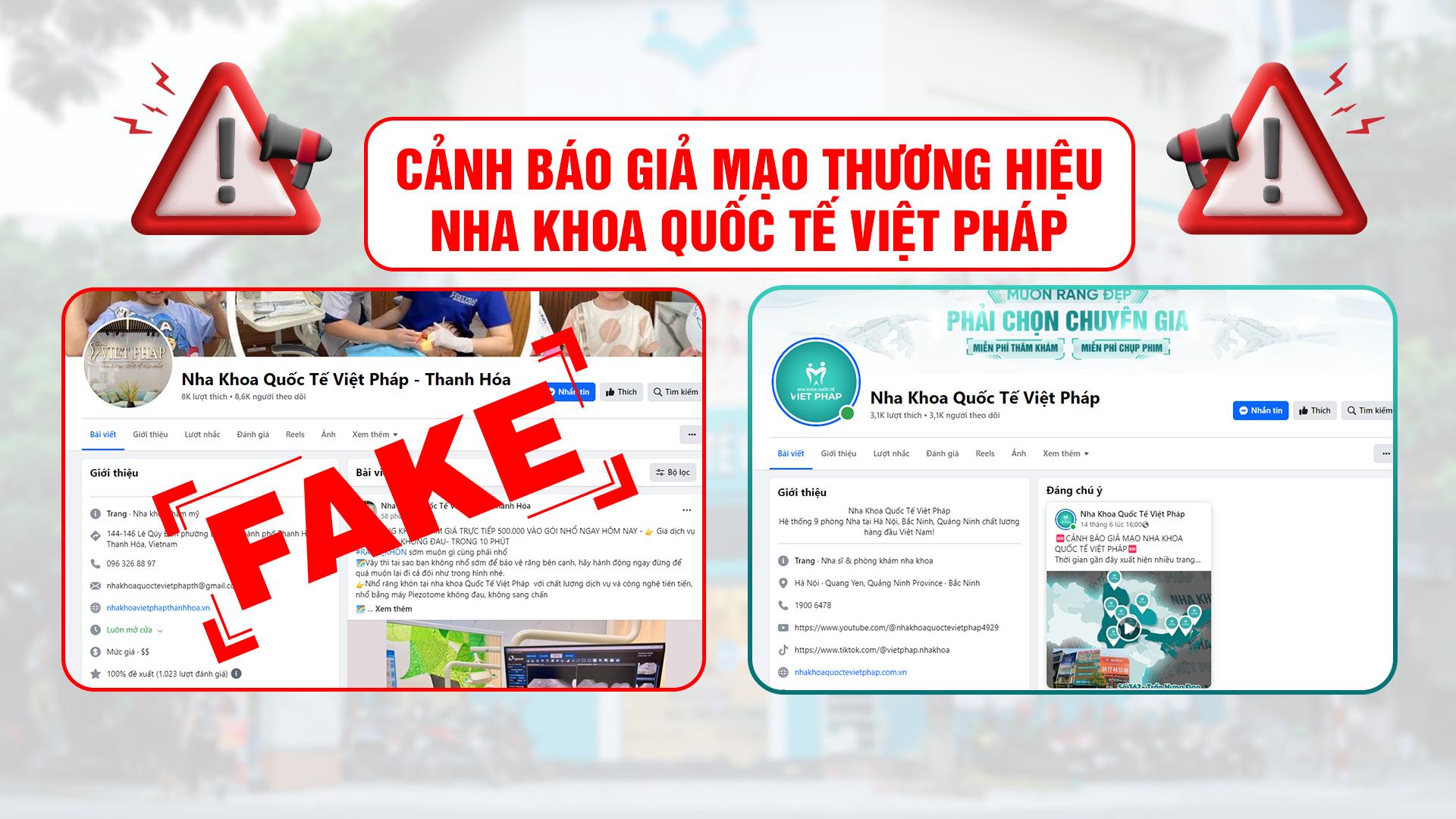 Giả mạo thương hiệu Nha khoa Quốc Tế Việt Pháp