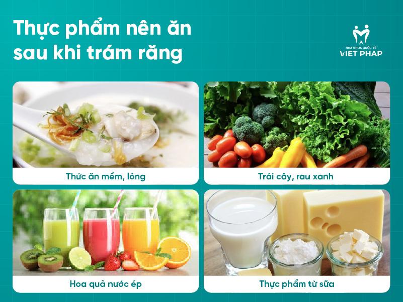 Thực phẩm nên ăn sau khi trám răng