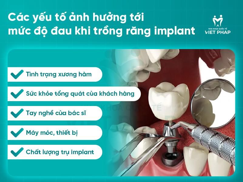 Các yếu tố ảnh hưởng tới mức độ đau khi trồng răng implant