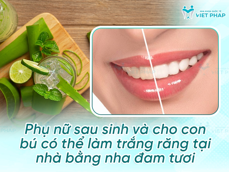 Phụ nữ sau sinh và cho con bú có thể làm trắng răng tại nhà bằng nha đam tươi