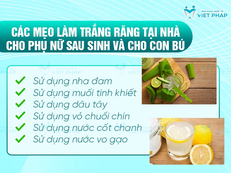 Các mẹo làm trắng răng tại nhà cho phụ nữ sau sinh và cho con bú