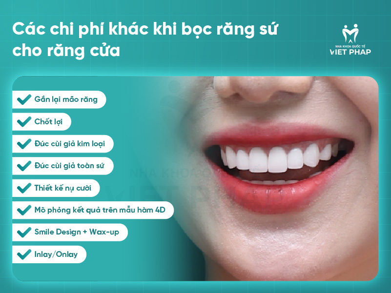 boc su rang cua 2 Các loại chi phí khác khi bọc sứ răng cửa