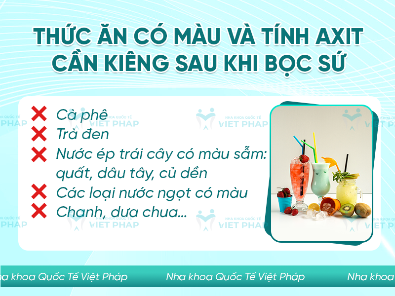 boc rang su nen kieng gi 3 Thức ăn có màu và tính axit cần kiêng sau khi bọc sứ
