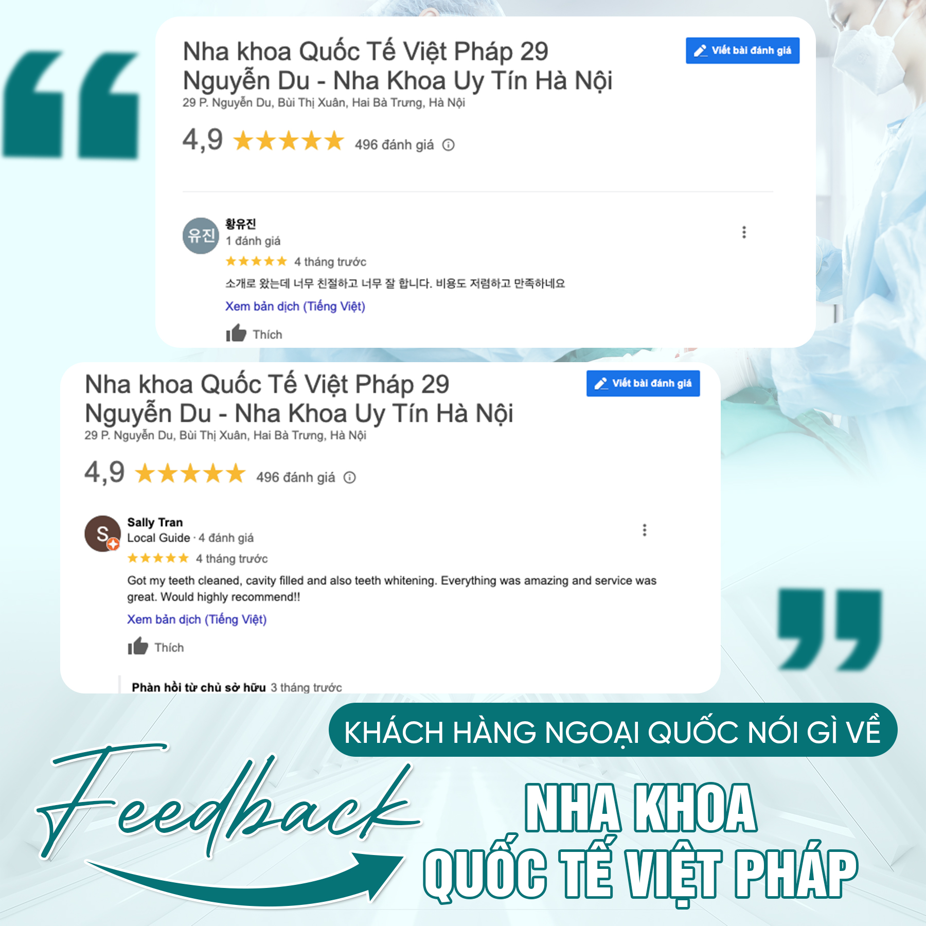 Những feedback chân thực của khách hàng ngoại quốc