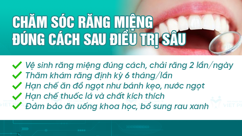 Chăm sóc răng miệng đúng cách sau điều trị sâu