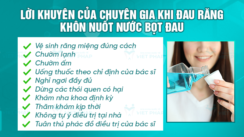 Lời khuyên của chuyên gia khi đau răng khôn nuốt nước bọt đau