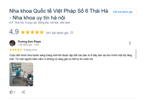 nha khoa dong da 5 Khách hàng rất hài lòng về sự tận tâm và dịch vụ chuyên nghiệp tại Nha khoa Quốc Tế Việt Pháp cơ sở Thái Hà, Đống Đa