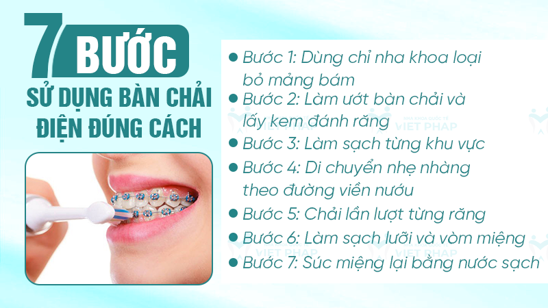 7 bước sử dụng bàn chải điện đúng cách