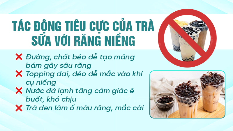 nieng rang uong duoc tra sua khong nha khoa quoc te viet phap 3 Những tác động tiêu cực của trà sữa đối với người niềng răng