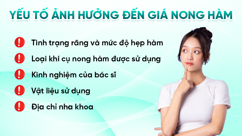 Yếu tố ảnh hưởng đến giá nong hàm