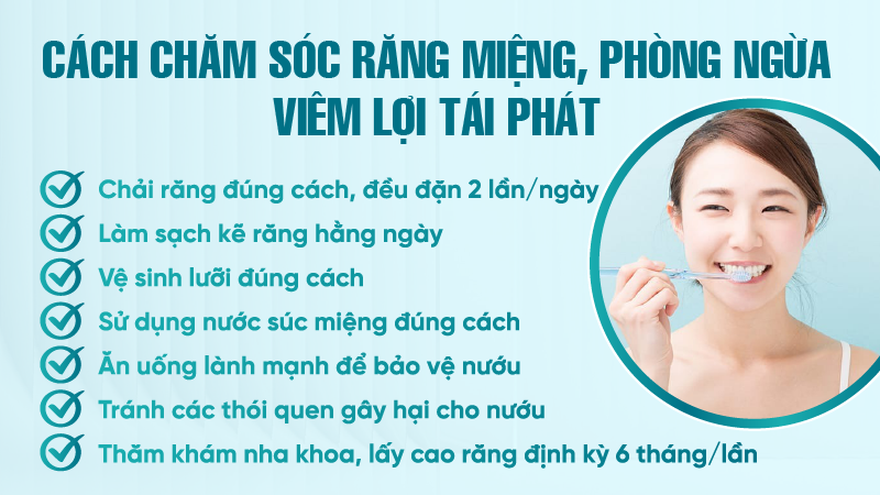 Cách chăm sóc răng miệng, phòng ngừa viêm lợi tái phát