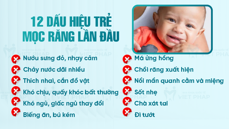 Dau hieu tre moc rang lan dau 4 12 dấu hiệu trẻ mọc răng lần đầu
