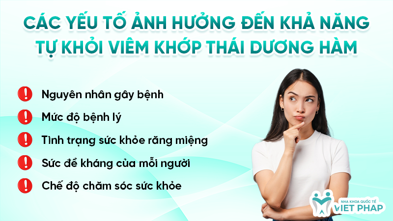 Các yếu tố ảnh hưởng đến khả năng tự khỏi viêm khớp thái dương hàm 