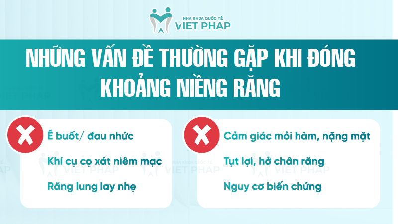 Những vấn đề thường gặp khi đóng khoảng niềng răng