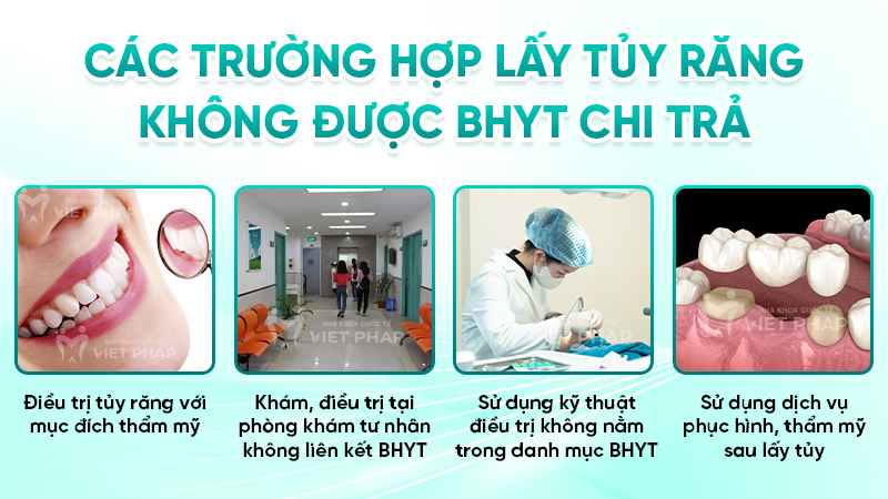 Các trường hợp lấy tủy răng không được bảo hiểm y tế chi trả 