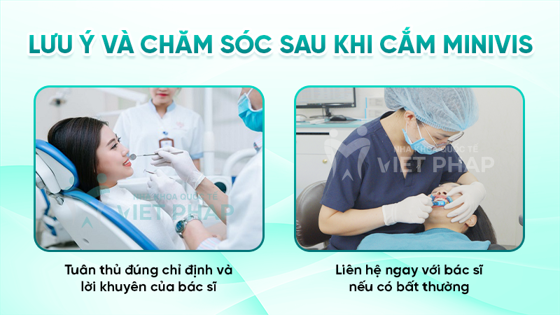 Lưu ý và chăm sóc sau khi cắm Minivis