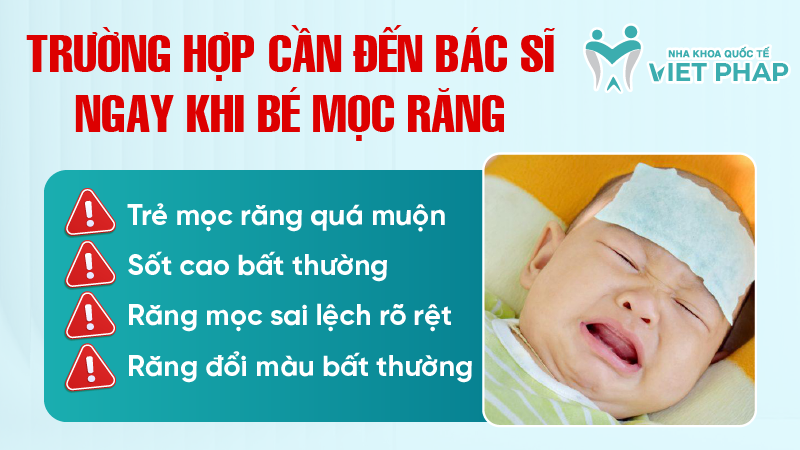 Tre em may thang moc rang 5 Trường hợp cần đến bác sĩ ngay khi bé mọc răng