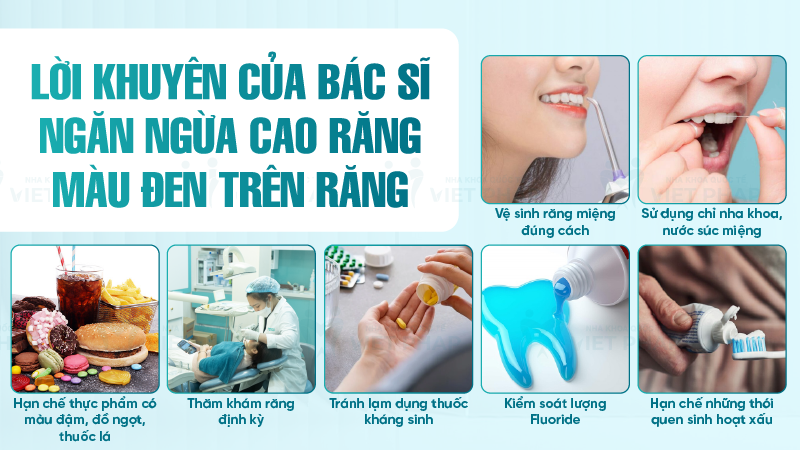 Lời khuyên của bác sĩ ngăn ngừa cao răng màu đen trên răng