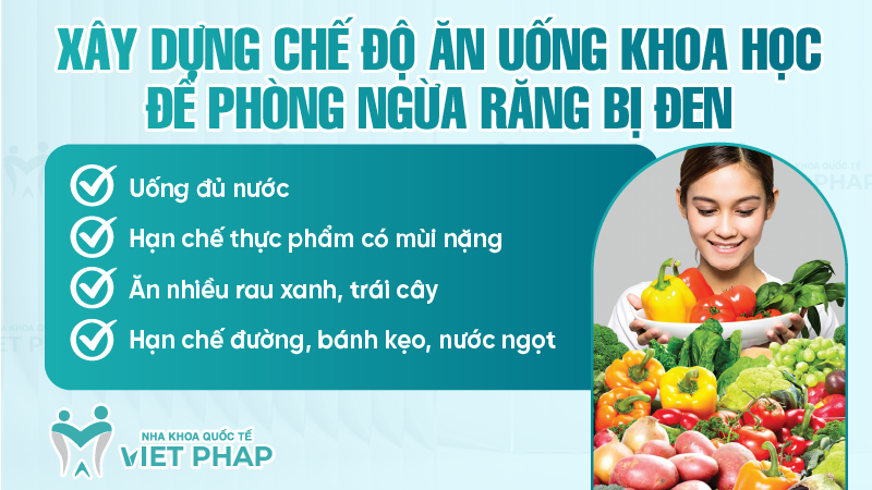 Xây dựng chế độ ăn uống khoa học để phòng ngừa răng bị đen