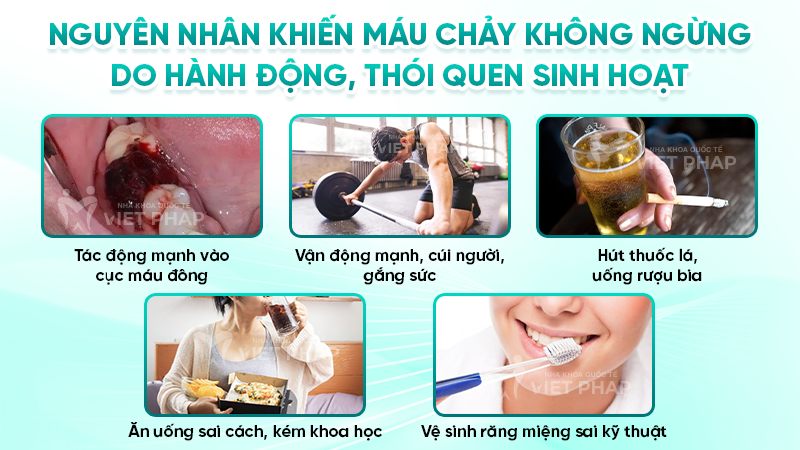 Nguyên nhân khiến máu chảy không ngừng do hành động, thói quen sinh hoạt