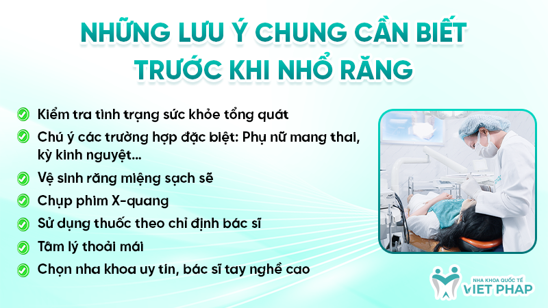 Những lưu ý chung cần biết trước khi nhổ răng