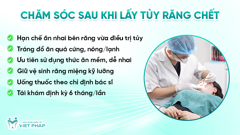 lay tuy rang chet co dau khong 5 Chăm sóc sau khi lấy tủy răng chết