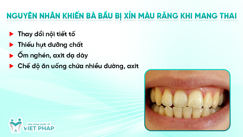 Nguyên nhân khiến bà bầu bị xỉn màu răng khi mang thai 