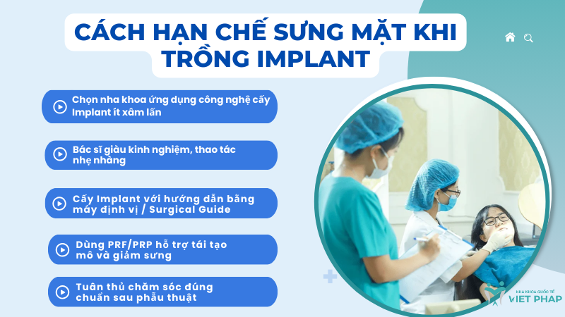 Cách hạn chế sưng mặt khi trồng Implant
