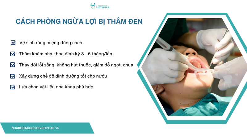 Cách phòng ngừa lợi bị thâm đen