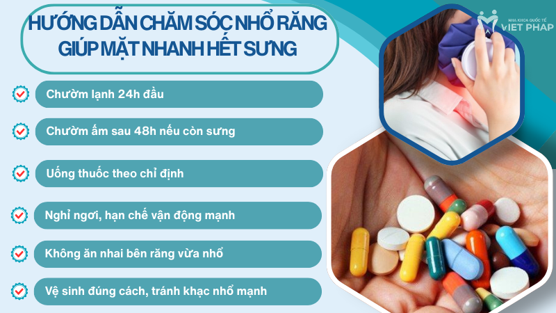 Hướng dẫn chăm sóc nhổ răng giúp mặt nhanh hết sưng