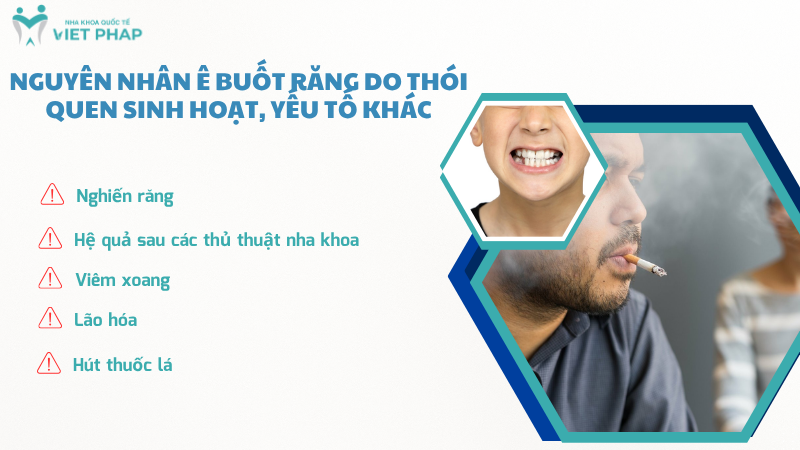 nguyen nhan e buot rang 5 Nguyên nhân ê buốt răng do thói quen sinh hoạt, yếu tố khác