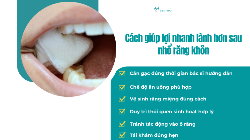 Cách giúp lợi nhanh lành hơn sau nhổ răng khôn