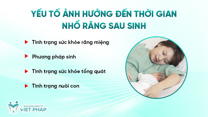 Yếu tố ảnh hưởng đến thời gian nhổ răng sau sinh