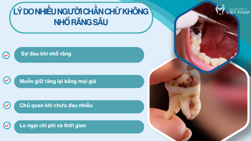 tac hai cua viec khong nho rang sau 4 Lý do nhiều người chần chừ không nhổ răng sâu