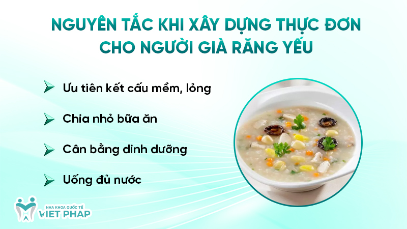 Nguyên tắc khi xây dựng thực đơn cho người già răng yếu