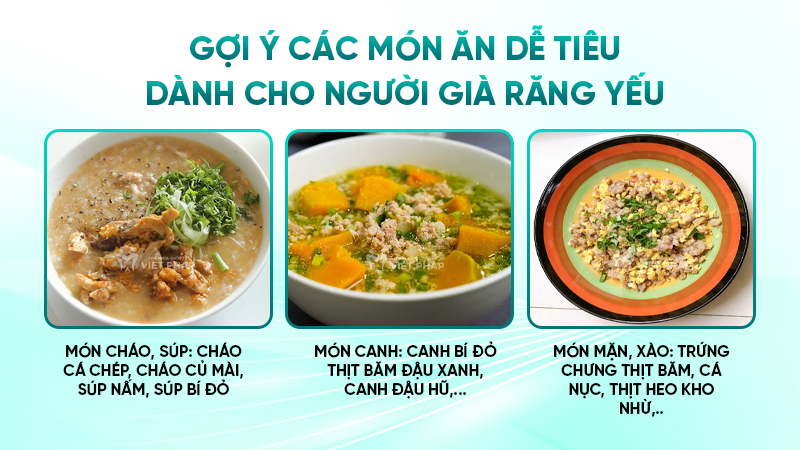 Gợi ý các món ăn dễ tiêu dành cho người già răng yếu