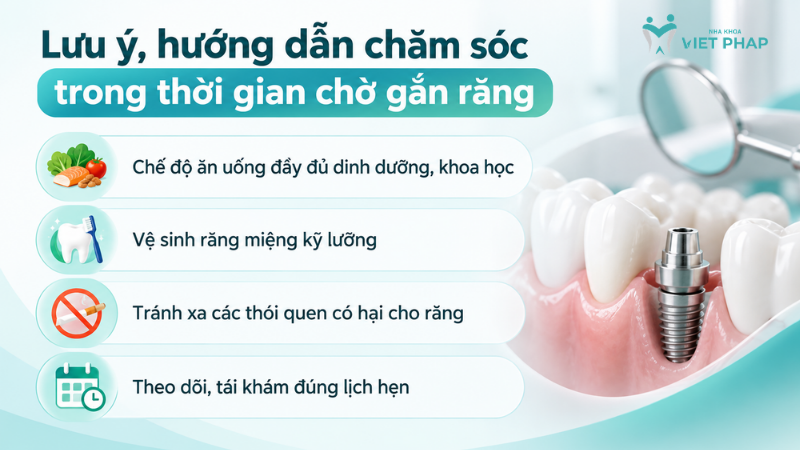 Lưu ý, hướng dẫn chăm sóc trong thời gian chờ gắn răng