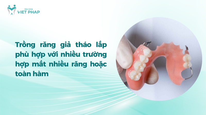 Hàm giả tháo lắp với nền hàm và các răng thay thế