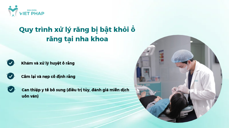 Bác sĩ thăm khám và ba bước xử lý răng bị bật khỏi ổ tại nha khoa