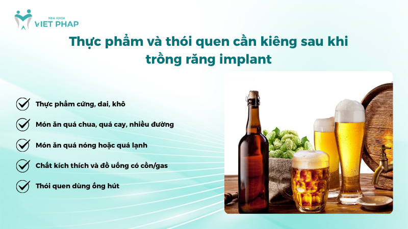 sau khi trong rang implant nen an gi 6 Thực phẩm và thói quen cần kiêng sau khi trồng răng implant